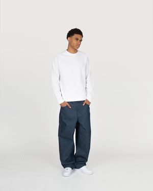ZIP RAW DENIM - BLUE