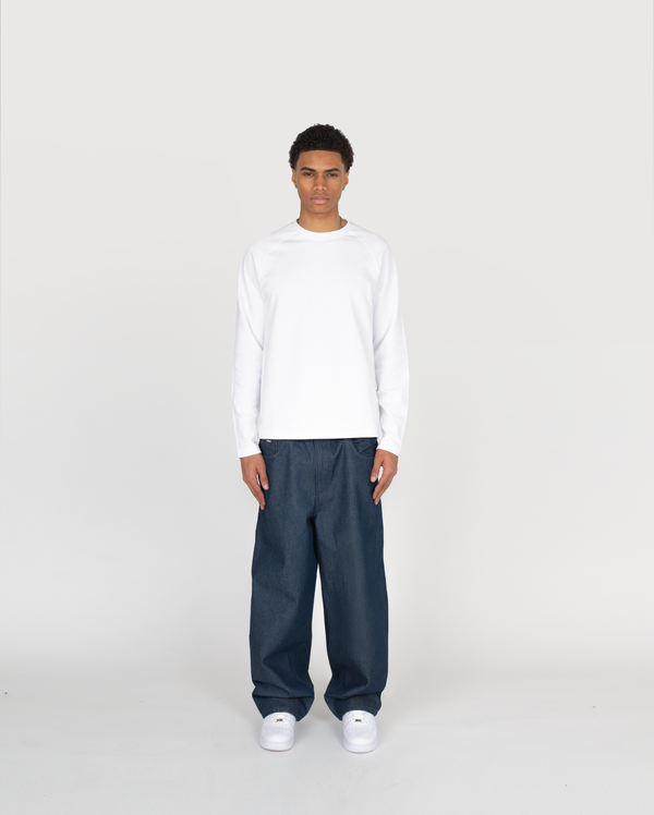 ZIP RAW DENIM - BLUE