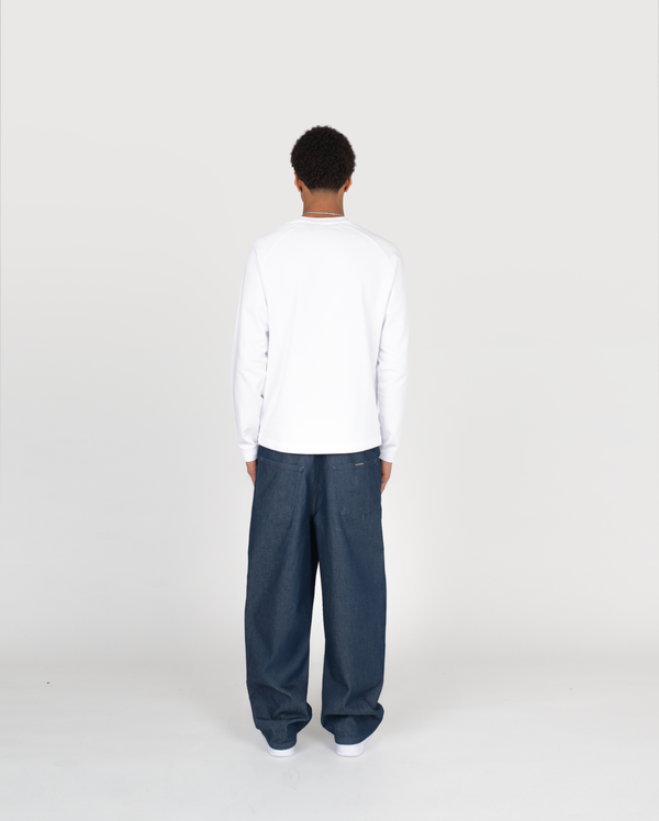 ZIP RAW DENIM - BLUE