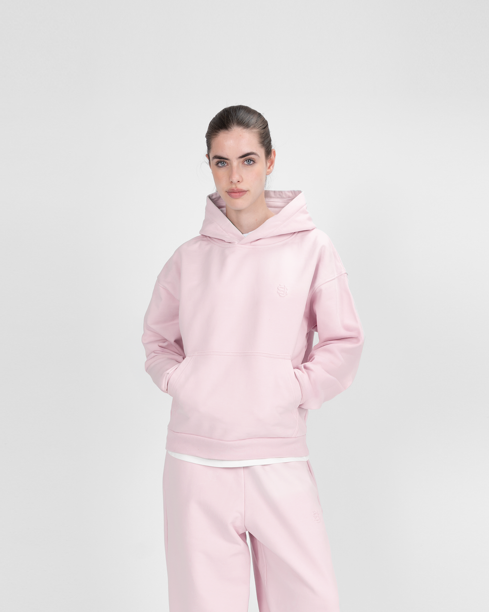 SUVENE SU HOODIE Pink – Unisex Relaxed Fit 530GSM Breathable French Terry Premium Streetwear Basics