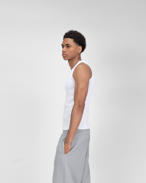 HEAVY RIB TANK TOP - WHITE