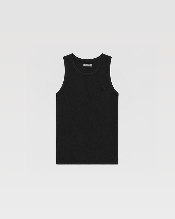 HEAVY RIB TANK TOP - BLACK