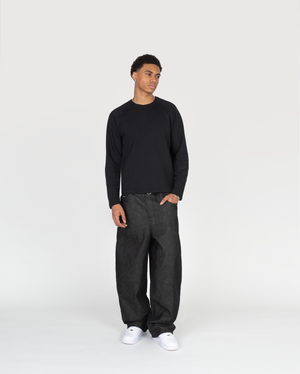 ZIP RAW DENIM - BLACK