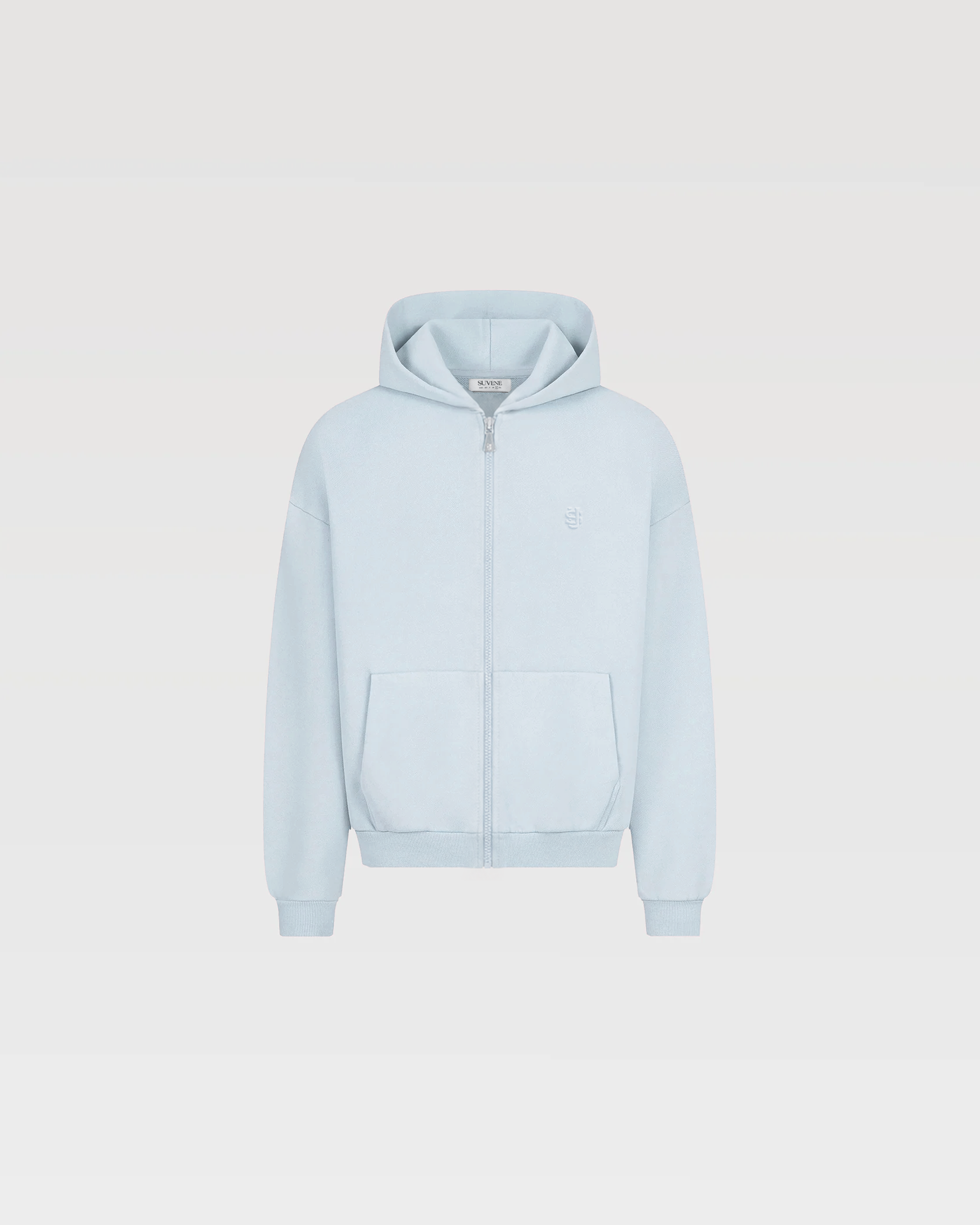 SUVENE SU ZIPPER Ice Blue | 530 GSM Zip-Up Hoodie