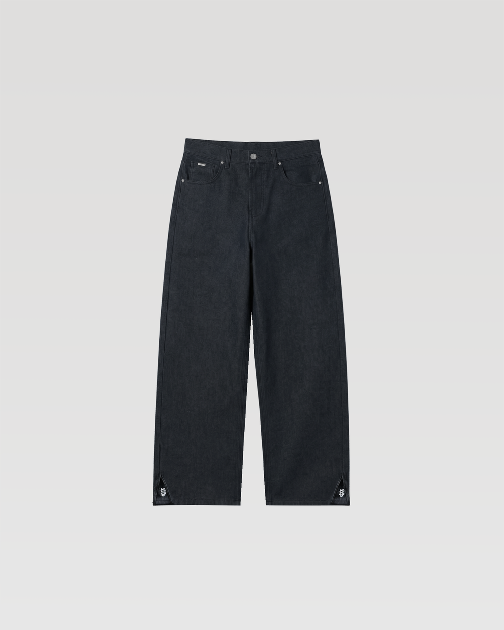 ZIP RAW DENIM - BLACK